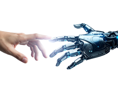Human and Robotic Hand Connection – Transparent PNG