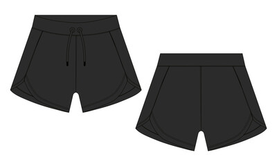 Black color shorts pant vector illustration template for kids