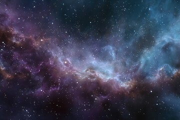 Fototapeta premium Abstract Nebula with Blue and Purple Hues, Cosmic Space Galaxy Background