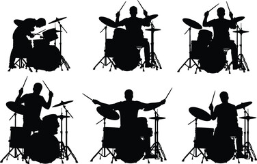 MobileDrummer silhouette, drum set, percussion, music performance, rhythm, beat, concert, rock band, musician, stage,
