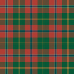 Green, Red, Orange, Blue Tartan Weave Pattern - Tile