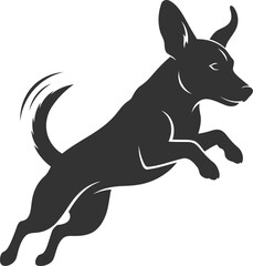Vector silhouette of a dog animal black illustration