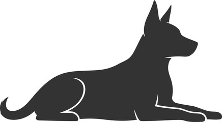 Vector silhouette of a dog animal black illustration