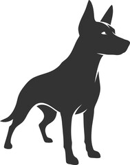 Vector silhouette of a dog animal black illustration