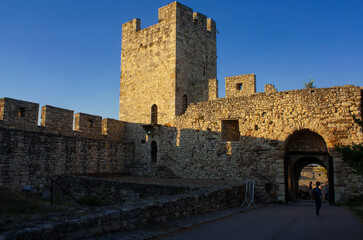 The medieval fortifications atop the castle of Kalemegdan, Belgrade, Serbia