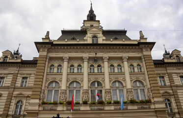 The facade of a central European civic building