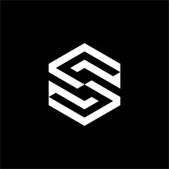 A modern and elegant Letter SS Hexagon Logo with a futuristic feel. This geometric design is perfect for high-end tech, luxury brands, or professional security services.