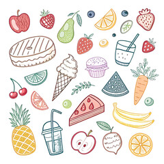vector illustration collection of hand drawn doodle