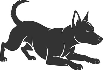 Vector silhouette of a dog animal black illustration