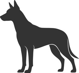 Vector silhouette of a dog animal black illustration