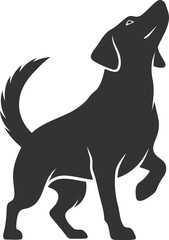 Vector silhouette of a dog animal black illustration
