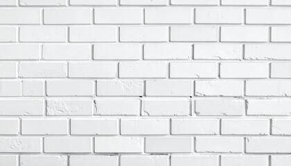 Naklejka premium White painted old brick Wall panoramic background