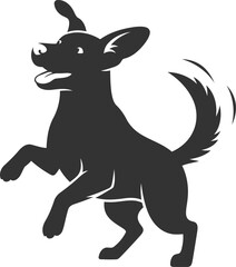 Vector silhouette of a dog animal black illustration