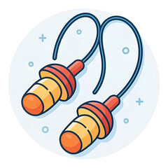 wire earplugs icon cartoon vector ear noise audito