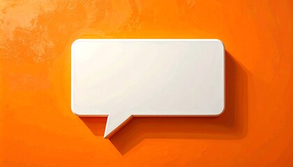 Blank speech bubble on an orange background