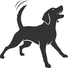 Vector silhouette of a dog animal black illustration