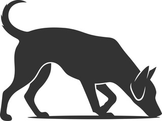 Vector silhouette of a dog animal black illustration
