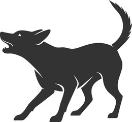 Vector silhouette of a dog animal black illustration