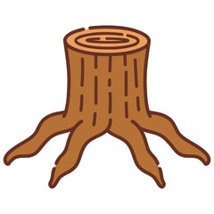Tree Stump Vector Illustration