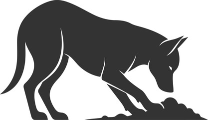 Vector silhouette of a dog animal black illustration