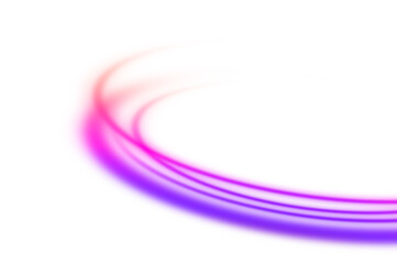 Circle Colorful neon light wave on Transparent background for abstract futuristic design Isolated PNG File
