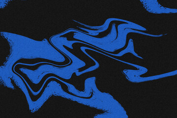 Abstract digital art with a dark background and a swirling pattern of bright blue, resembling liquid or smoke