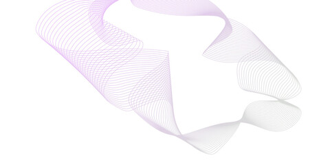 Vector curvy abstract line art wavy flowing dynamic pink wave line, illustration chrome technological wallpaper, element for line design isolated on white  background, wave line colorful design.