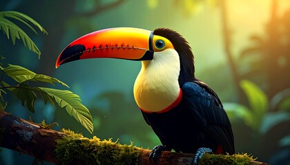 Naklejka premium Toucan Bird Vector Illustration