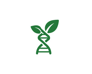 A green graphic combines a DNA strand with leaves, symbolizing nature, science, and health