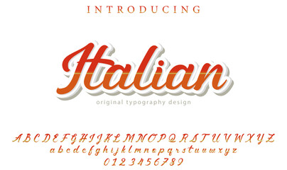 Italian - Elegant 3D Script Font with Handwritten Style for Modern Typography and Branding