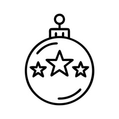 Obraz premium Christmas ornament with stars in minimalist line art style 