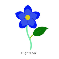 silverleaf blue flower vector illustration isolated