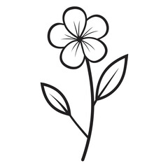 nemophila penny black flower line art on white