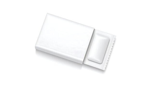 Blank white candy wrapper mockup.  Top view, open package