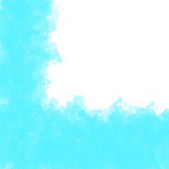 Hand Made Sky Blue Color Clouds, Fog, Dust Or Smoke On Transparent Abstract Background