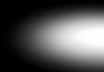 Abstract blurred white light spot on black background for overlay effect