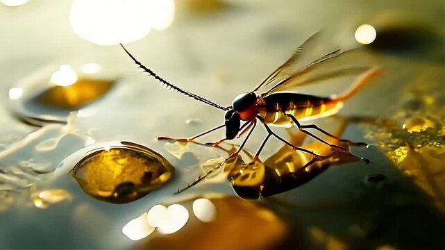 mosquito larvae and pupae in polluted water 