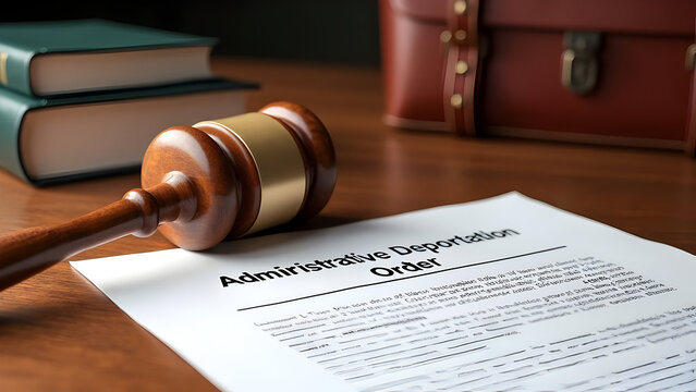 Administrative Deportation Order With Maple Wood Gavel