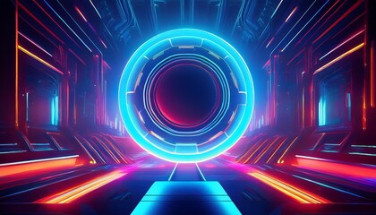 modern futuristic neon abstract background large object