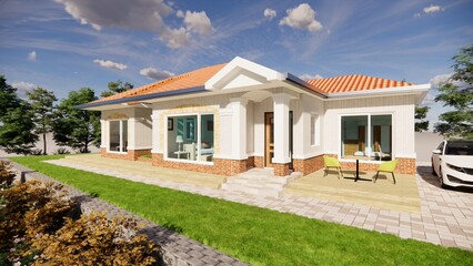 modern house in the park