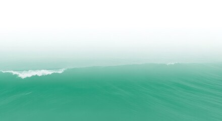 Fototapeta premium Turquoise sea wave crests against a white sky on a calm day
