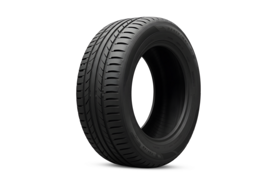 Car tire isolated on white background, 3d rendering, transparent background - Powered by Adobe