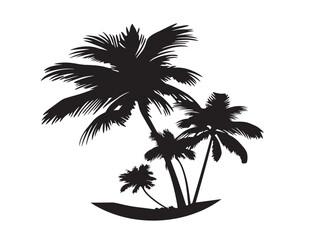 Tropical silhouette icon vector illustration solid black symbol for beach vacation