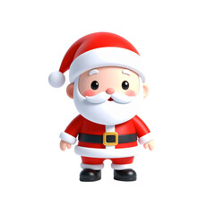 Santa Claus 3D render illustration, isolated on white background