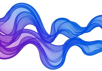 Abstract flowing wave in blue and purple isolated on white background
