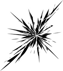 Fototapeta premium Broken Shattered Glass Crack Explosion Vector Icon for Design