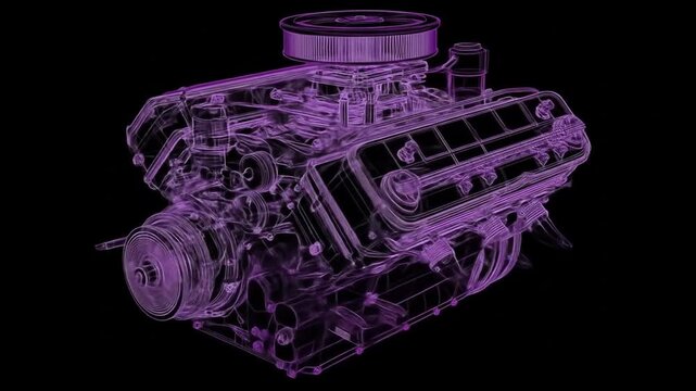Engine wireframe visualization