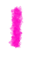Vibrant Pink Watercolor Paint Stroke on White Background