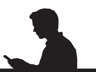 Using technology silhouette icon vector illustration solid black symbol for modern life