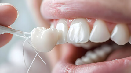 Closeup Of Dental Procedure On Woman's Teeth